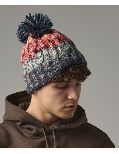 BEE-B486-Corkscrew Pom Pom Beanie